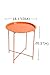 Finnhomy Small Round Side End Table, Sofa Table, Tray Side Table, Snack Table, Metal, Anti-Rusty, Outdoor and Indoor Use for Putting Small Things, Orange