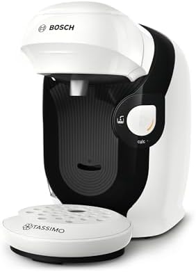 Tassimo Happy Friendly máquina de café multi-bebidas, até 70 bebidas, OneTouch, preparação individual, design compacto, Intellibrew, branco, TAS114E