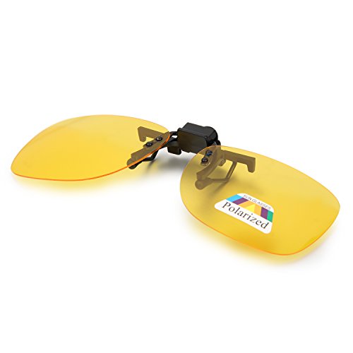 Aroncent UV400 Sonnenbrillen Vorhänger Brille Aufsatz Clip On Polarisiert, 2 GröÃe, Braun Gelb Grün – Bild 3