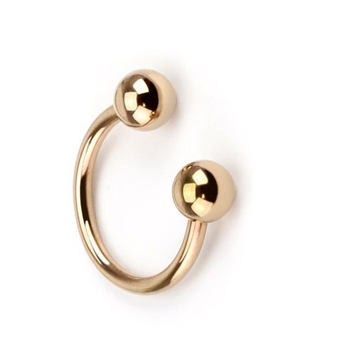 PiercedOff Rose Gold Tone PVD over 316L Surgical Steel 1.2mm Horseshoe Barbell with Externally Threaded 4mm Balls - 10mm Horseshoe