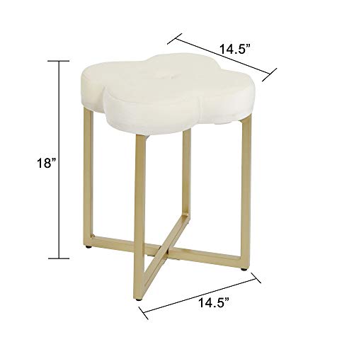 Silverwood Vanity Bench, Cream and Gold