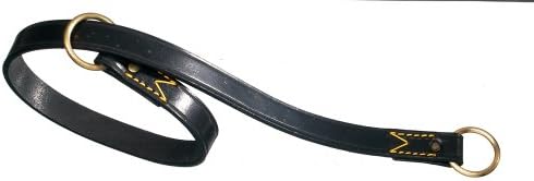 Petego La Cinopelca Classic Leather Smooth Finish Flat Collar, Black, 1/2 Inch, Fits 9 Inches to 12 Inches