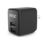 Vinsic 2.4A USB Charger 12W Dual USB Wall Charger for iPhone 5 5s 5c, iPad, samsung galaxy, and Android or USB Devices (White)