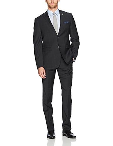 Original Penguin Men's Two Piece Slim Fit Suit, Charcoal