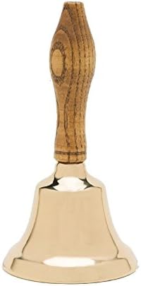 Bevin Brothers Solid Brass Wood Handle Hand Bell 5 1/2'' H - 2 5/8'' Dia (2HB)