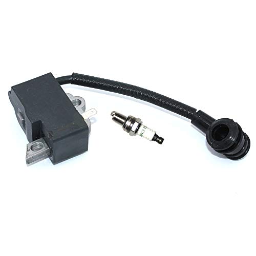 Ignition Coil Module with Spark Plug CMR6H for Stihl FS40 FS50 FS56 HT56C FC56C FC56 KM56C-E KM56RC-E KM56RC-E-Z Brushcutter Edger Pole Pruner PN 4144 400 1303 4144 400 1302 0000 400 7011