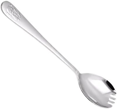 Set of 5 Bear Embossed Stainless Steel Compact size Spoon Fork Forkspoon Cutlery Spork