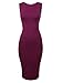 TAM WARE Women's Classic Slim Fit Scoop Neck Sleeveless Bodycon Midi Dress