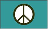 Peace Symbol Flag 3x5 - Green