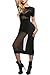 Zeagoo Women's Mesh Patchwork See Through Sexy Sundress Black Long Dress, X-Large, Black
