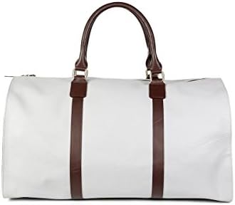 Leather Duffle, Grey Duffle, 22" Weekender Bag, Leather Overnight bag, Gym bag, Leather Tote Bag - Geneva