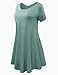 BELAROI Womens Summer Casual T Shirt Dresses Short Sleeve Swing Tunic Dress(3X, Grayish Green)