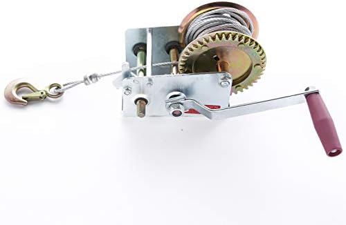 New 2000lbs Hand Winch with 29ft Cable Wire - Manual Operated with Safety Brake for ATV Boat Trailer Marine Mutil use