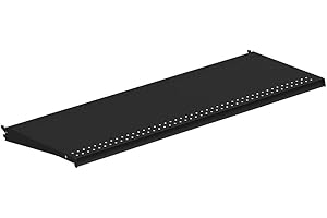 Lozier TL Shelf - Retail Display Shelving - Compatible Gondola Shelving Units - Product Shelves for All Commercial Business Types - 4' Width x 15" Depth (Charcoal)