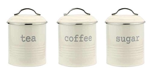 enamel tea coffee sugar canisters