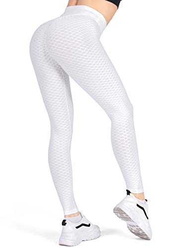 Kamots Beauty Butt Lifting Leggings High Waisted Women Cellulite Stretchy Workout Yoga Pants White