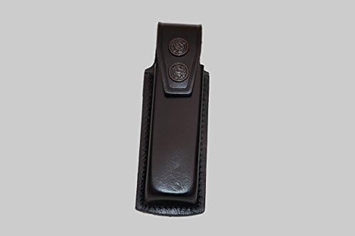 KM001 Handmade Leather Single Magazine Pouch/Carrier/Case with Belt Clip for Colt 1911 (Black)