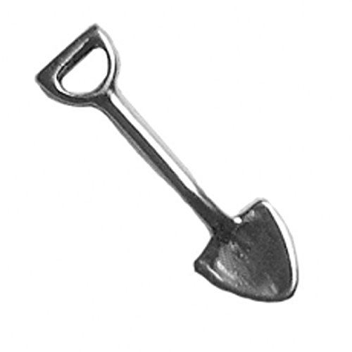 Sterling Silver 30" Men's 1.5mm Box Chain 3D Garden Spade Shovel Tool Pendant Necklace