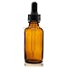 True Essence 1 Oz (30 Ml) Amber Boston Round Glass Bottle w/Glass Dropper - Pack of 12