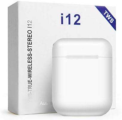 i12 TWS Bluetooth 5.0 Earphone Smart Touch Wireless Headphones with Siri and Pop Up Window (White)