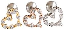 CZ Stainless Steel 16g 16-Gauge Cartilage Daith Tragus Helix Indutrial Barbell Bling Knot Open Sacred Kingdom Pixel Mystic Dallas Hip Hop Cut Candy Dainty Love Heart Ear Studs Piercing Earring-AAH