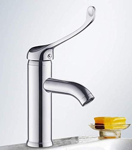 Bathroom Faucet Copper Medical Hot and Cold Water Faucet Heightened Long Handle Wash Basin Faucet Elbow Open Touch Laboratory Faucet