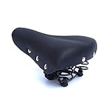 UNISTRENGH Sprung Vintage Bike Saddle Comfy Wide Saddle Comfortable Bicycle Seat Foam Padded Cushion for Men Women