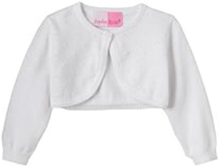 Sophie Rose Toddler Girls Eyelet Shrug Sweater, White (2T)
