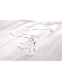 UUONLY Hello Kitty Necklace, Kitty Cat Necklace-Silver Plated Cat Pendant Necklace, Birthday Gift for Girls,Women etc, 17.71"