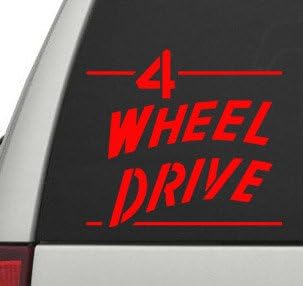 Willys Overland 4 Wheel Drive Jeep Decal Sticker - 4" x 4" (0174) (Red)