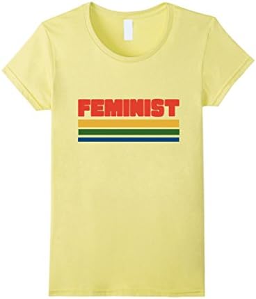 Womens Retro feminist t-shirt 70s style feminism tee shirts Medium Lemon