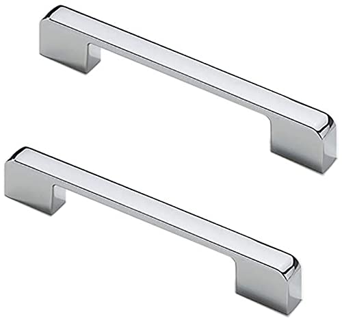 MACHSWON 5pcs Door Handles 128mm Hole Center Bright Chrome American Style Zinc Alloy Drawer Cupboard Wardrobe Door Handle Kitchen Hardware Cabinet Pulls — image 1