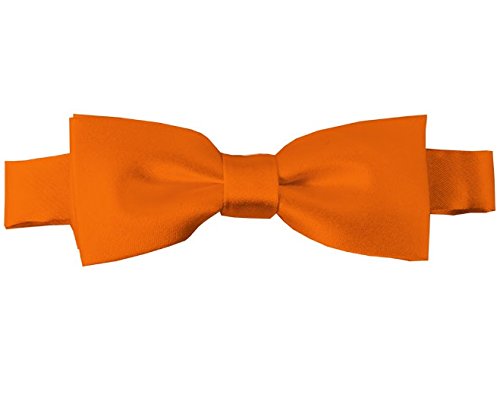 NYFASHION101 Boys' Solid Color Adjustable Pre-Tied Bow Ties, Orange