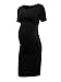 Jezero Women's Bodycon Dress Short Sleeve Ruched Sides Knee Length Maternity Dress Black