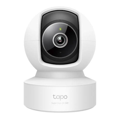 Tapo C232 360° KI WLAN Surveillance Camera, Ethernet/WLAN, 3K 5MP, Motion Tracking, Night Vision, 2-Way Audio, Compatible with Alexa and Google Assistant, MicroSD Card up to 512GB