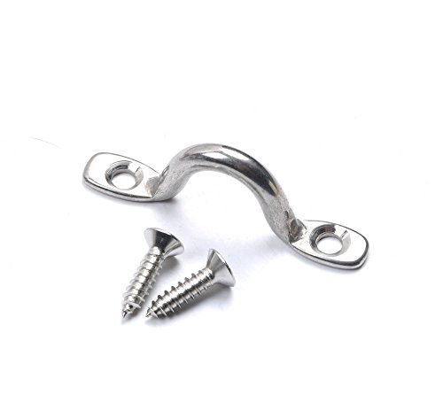 image for MxEol Stainless Pad Eye Straps Tie Down Kayak Deck Loops Bimini Boat T