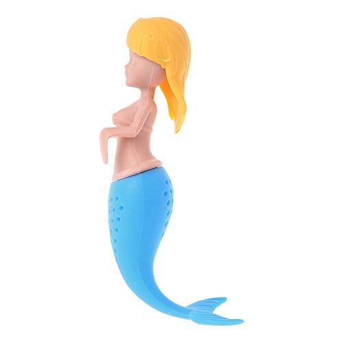 Dabixx Mermaid Tea Leaf Infuser Loose Strainer Herbal Spice Filter Silicone Diffuser-Black