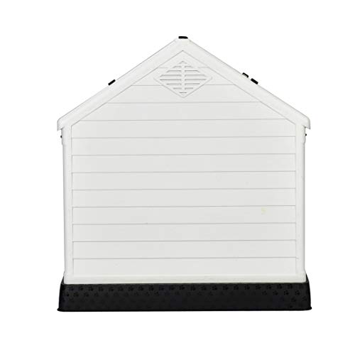 Good Life Outdoor Indoor Waterproof Plastic Dog House for Medium to Large Dogs Outdoor Winter Pet Dog House Kennel Ventilate Blue & White Color
