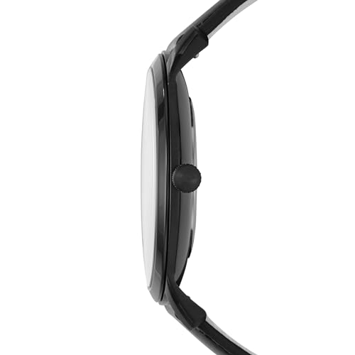 Fossil Men's Minimalist Quartz Stainless Steel and Leather Three-Hand Watch