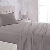 AmazonBasics Lightweight Super Soft Easy Care Microfiber Sheet Set with 16" Deep Pockets - Twin XL, Dark Grey