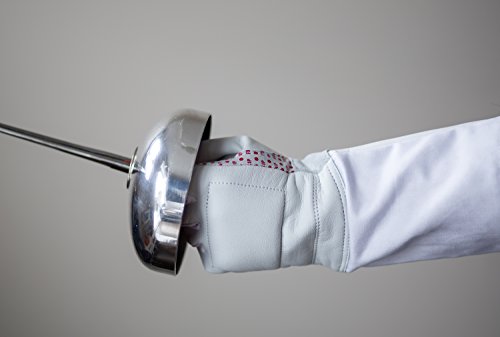 American Fencing Gear Fencing Epee Electric Sword Weapon National Grade with 1 Guard, 1 Guard Pad and German Fitting Tip and Barrel - Includes 1 Spare Blade - Size 5 (French Grip, Left)