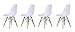 GIA Armless Plastic Chair, 4-Pack, White, Beech Legs