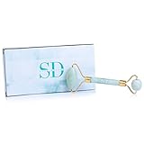 Jade Roller Face Massager|100% Real Natural Stone Facial Skin Tool Pro Derma Massage|Treat Eye Bags Acne Cosmetic Anti-Aging Dermal Massage Therapy Slimming Beauty Tools| Jade Rollers Lotus Green