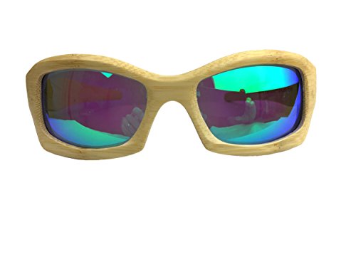 Handmade Bamboo Wood Sunglasses Oak-ley Inspired (green)