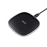 AUKEY Wireless Charger Qi Certified, Fast Wireless Charging Pad with 10W, 7.5W and 5W Output Levels, Compatible with iPhone 11/11 Pro/Max/XS/XR/X/8, Samsung S10/S9/S8/S7, AirPods Pro, No AC Adapter