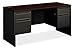 HON 38000 Series 60 by 24 by 29-1/2-Inch Kneespace Credenza, Charcoal Frame, Mahogany Top