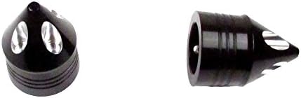 Hill Country Customs Gloss Black Spike Front Axle Nut Covers for 2000-2007 Harley Touring Models - HC-14-0853