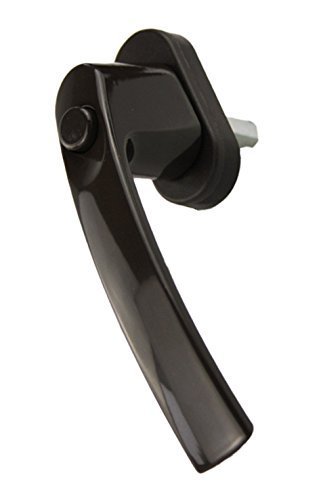 MS Beschläge ® Fenstergriff Rasterolive Kindersicherung mit Druckknopf in verschiedenen Farben (Braun - RAL 8019)