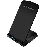 Voberry Fast Wireless Charger Charging Pad for Samsung Galaxy Note 8 S8 S8 Plus S7 S7 Edge Note 5 S6 Edge Plus, Standard Charge for Apple iPhone X / 8 / 8 Plus (Black)