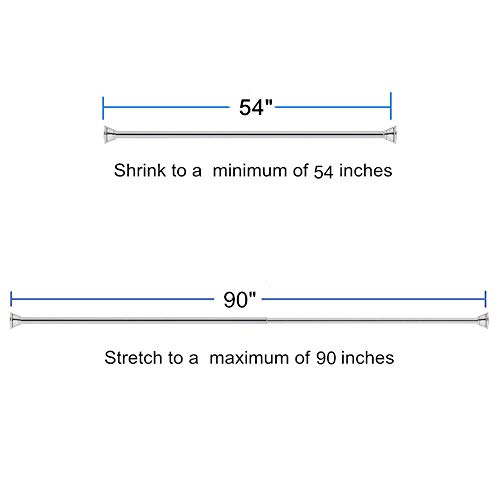 Amazer Shower Curtain Rod, 5490 Inches RustResistant Curtain Rod